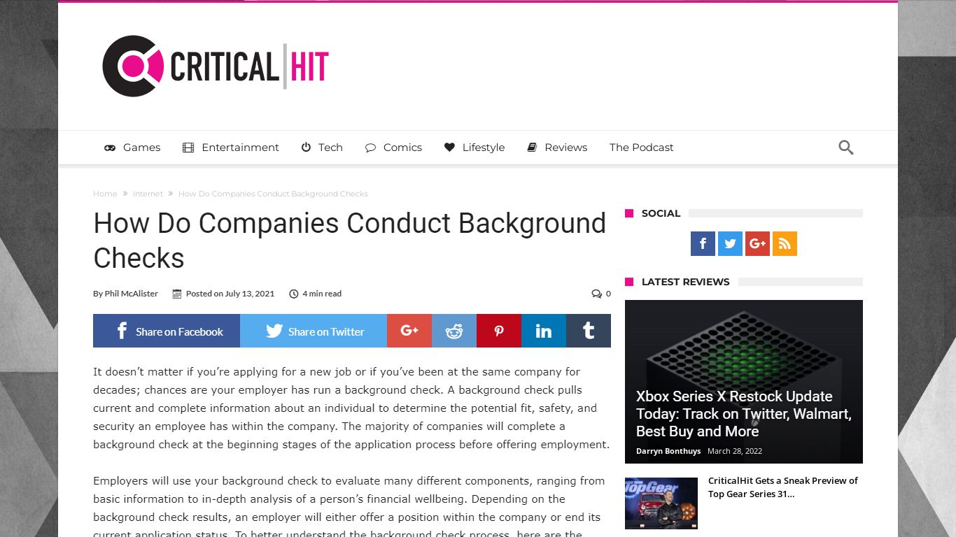 How Do Companies Conduct Background Checks - Critical Hit